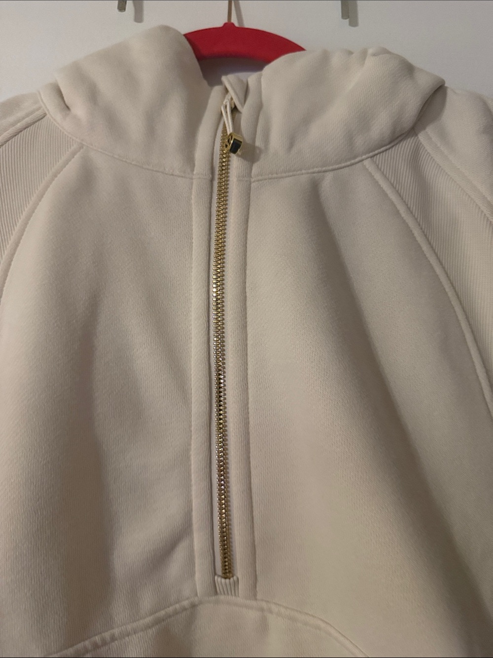 lululemon athletica Cream Half-Zip Cowl Hoodie Size Xl/XXL
